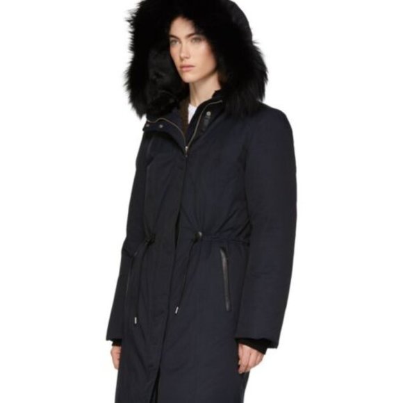 Mackage Enia L Lavish Fur Trim Down Coat Large Black WARM! Womens - Picture 1 of 10
